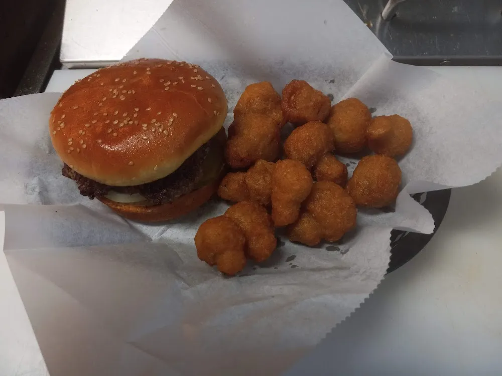 Cheese Burger and Mushrooms