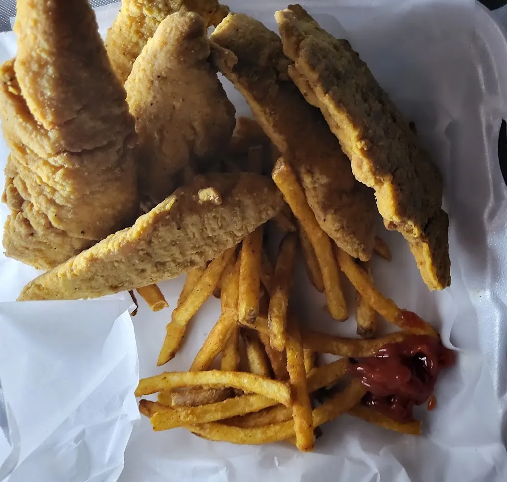 Chicken Strips and Cajun Fries
